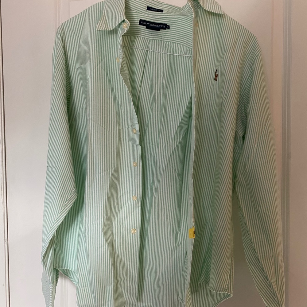 Lime Green & White Seersucker Classic Fit Buttn Up